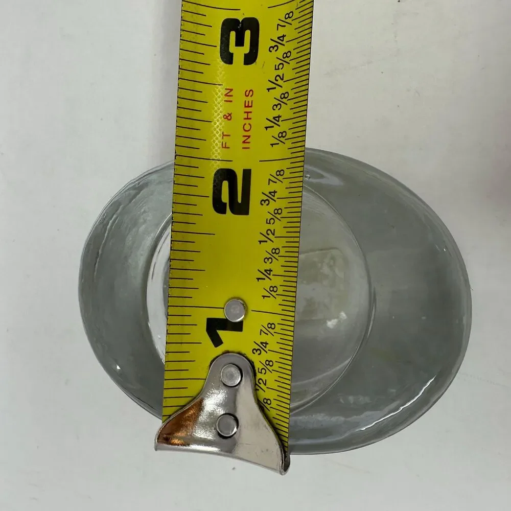 Vintage Crate & Barrel Ice Block Tealight Holders Textured Oval Glass - Thailand
